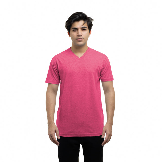 2587 Premium V Neck Tee 2 rasberry