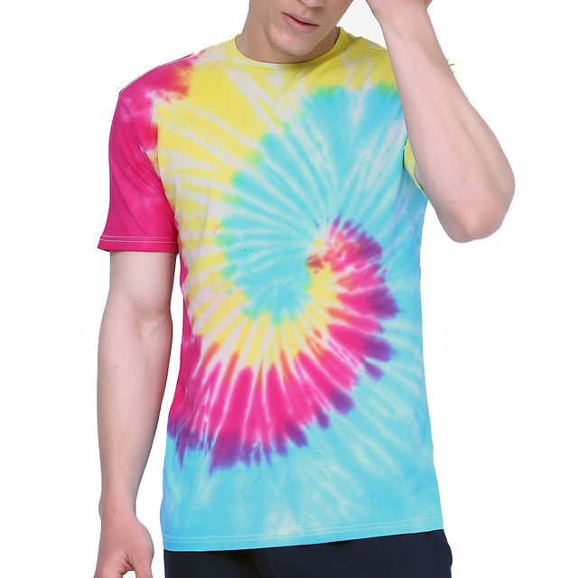 Tie Dye T Shirt Dark Multi Spiral