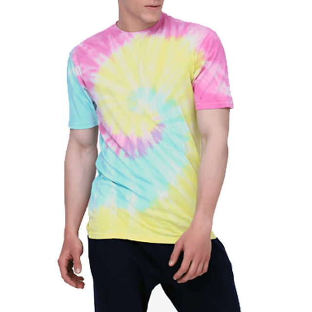 Tie Dye T Shirt Light Multi Spiral